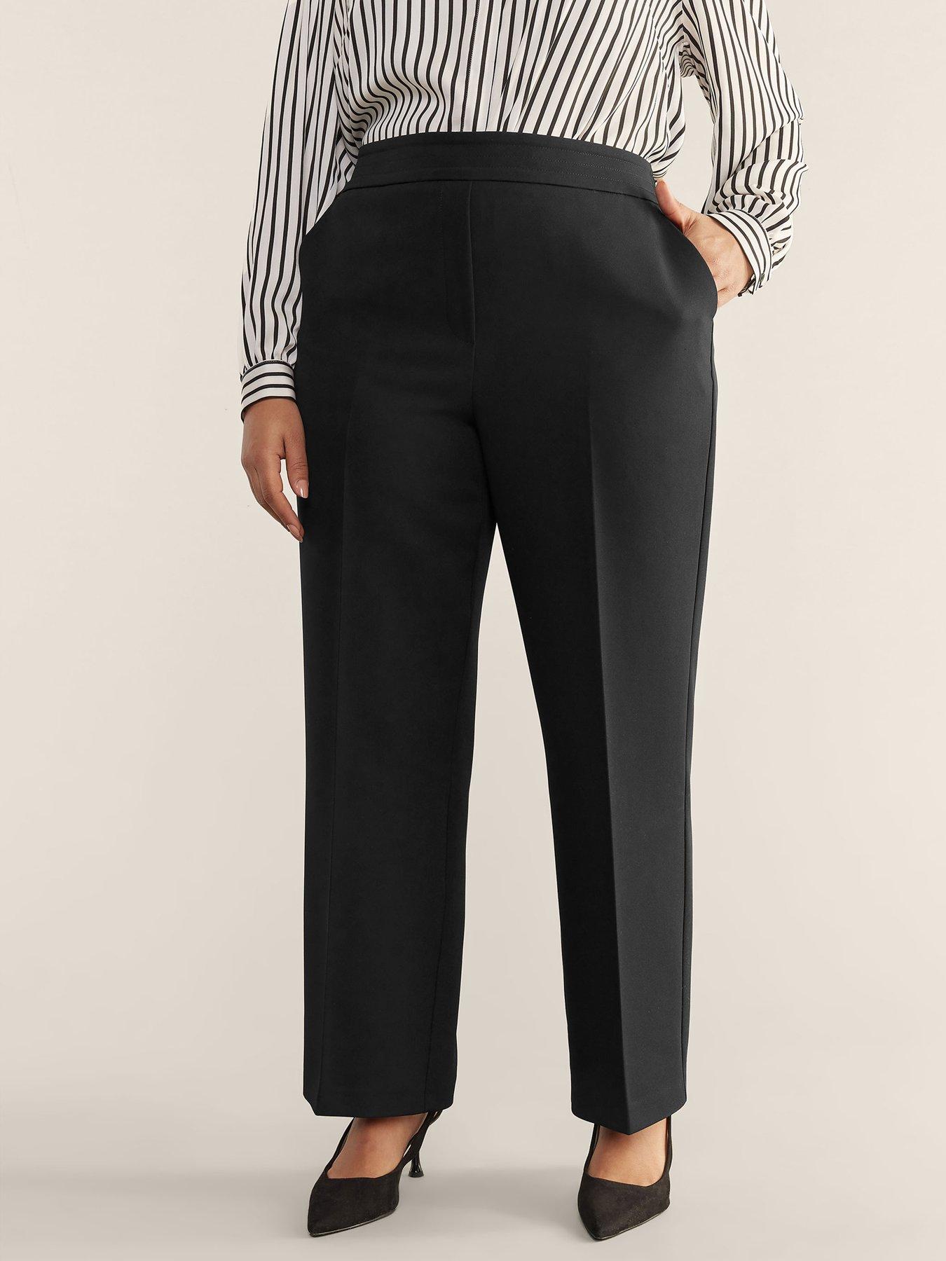 V by Very Curve Velvet Wide Leg Trouser Black Very