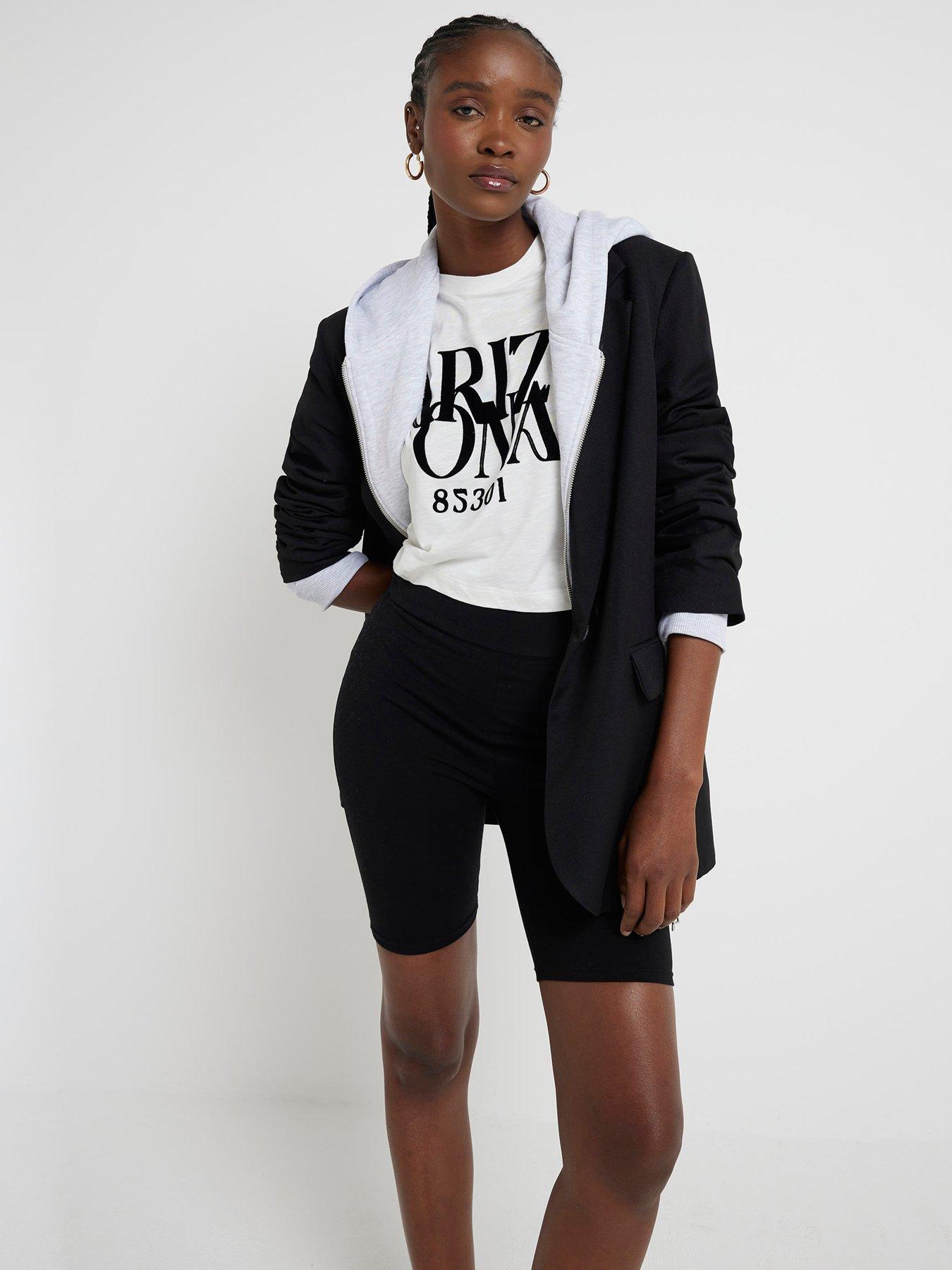 Black cycling shorts high waisted on sale