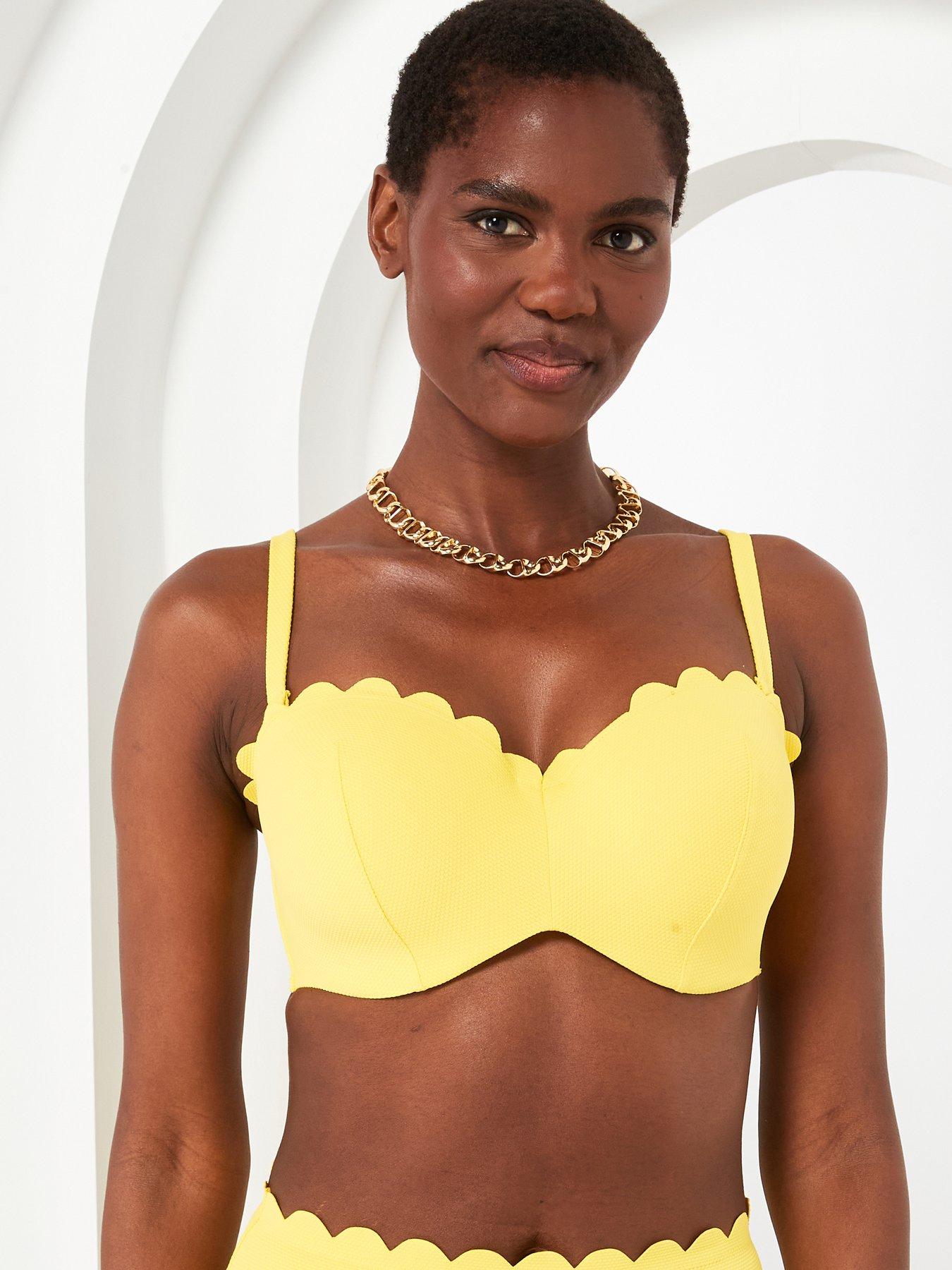 Panache Spirit Poppy Moulded Bandeau Bikini Top Sunshine Yellow Very