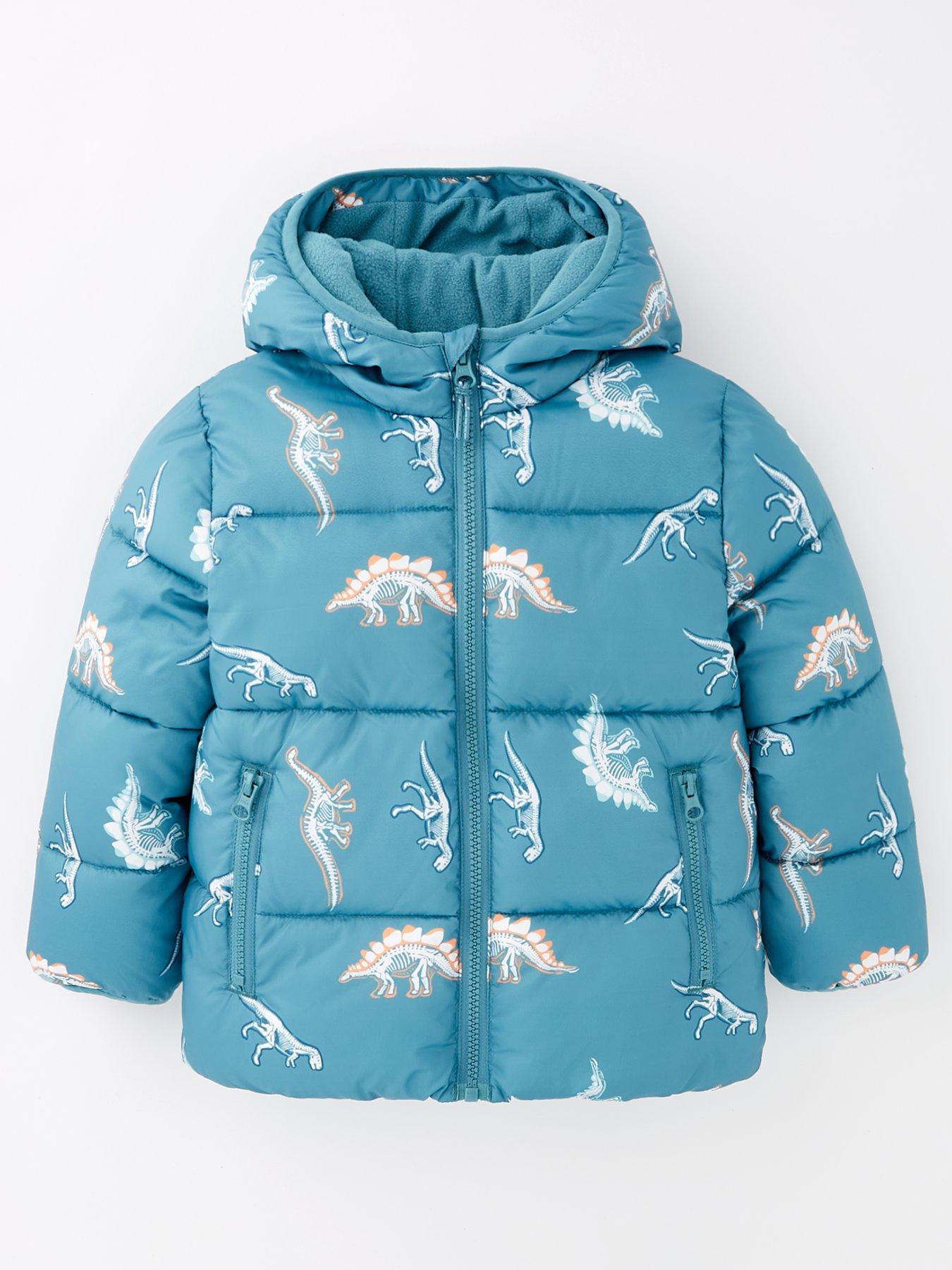 Boys Dinosaur Padded Coat Multi