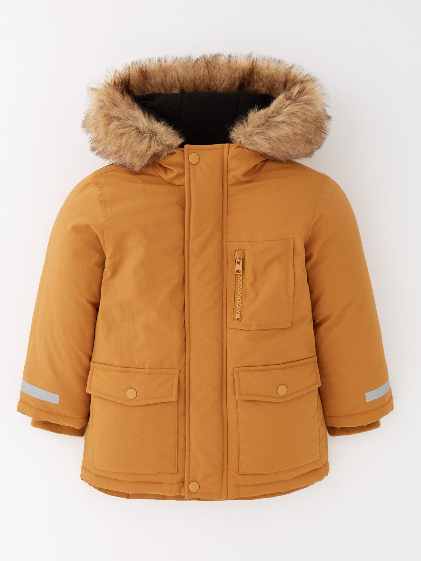 Mini V by Very Boys Parka Coat Yellow Very