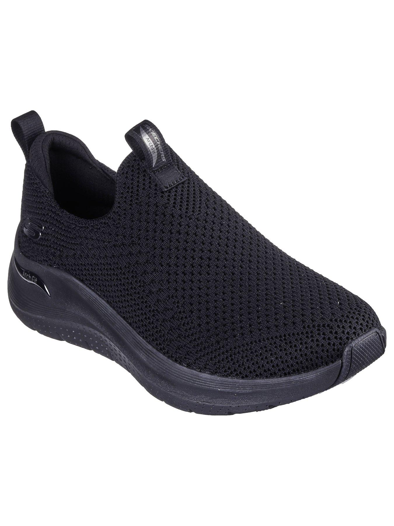 Skechers Arch Fit 2.0 Ombre Engineered Stretch Knit Slip On Trainers Black Very