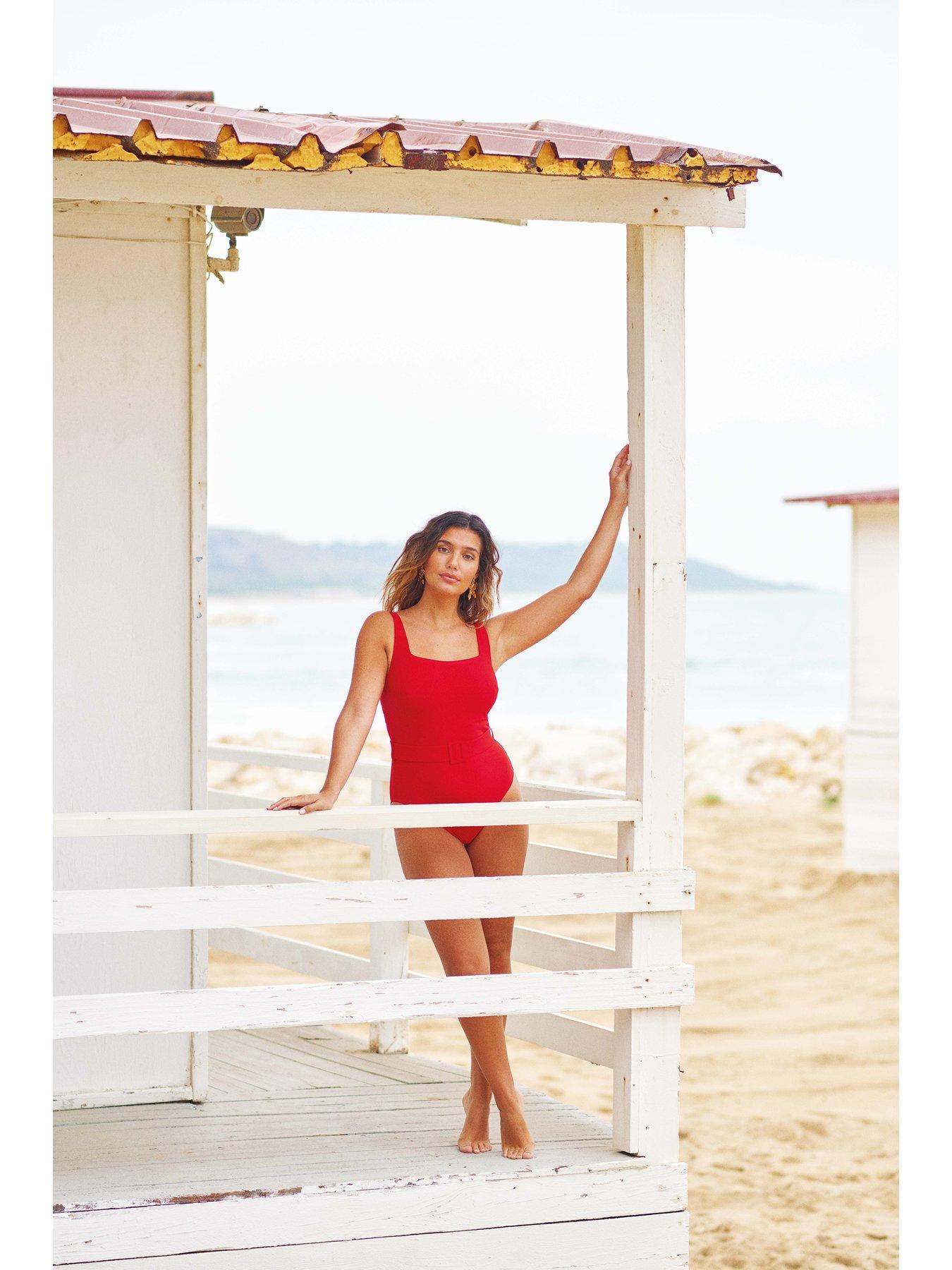 Image 3 of 3 of Panache Serena Square Neck Swimsuit Rossa Red