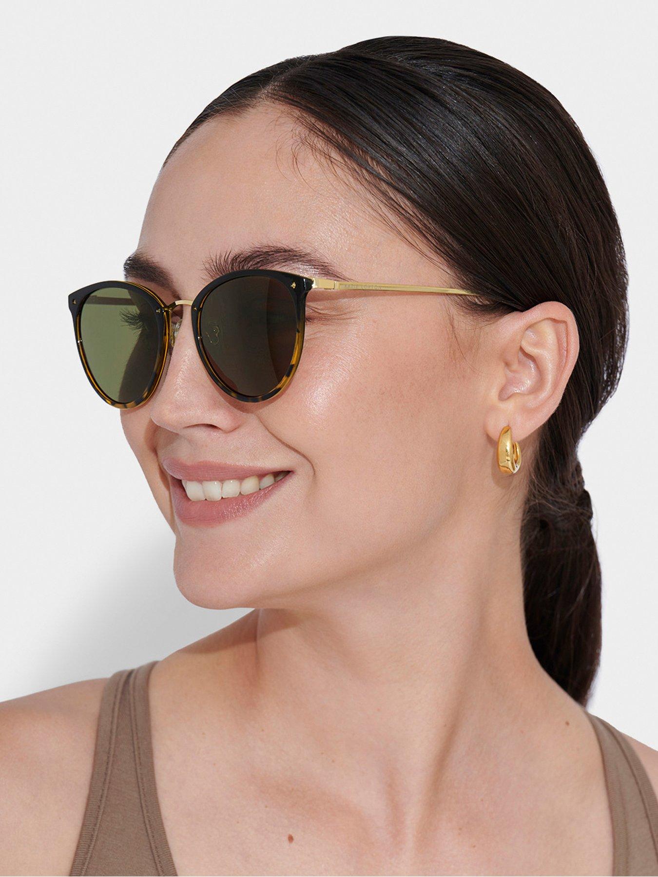 Image 1 of 5 of Katie Loxton Santorini Sunglasses In Gradient Black Tortoiseshell