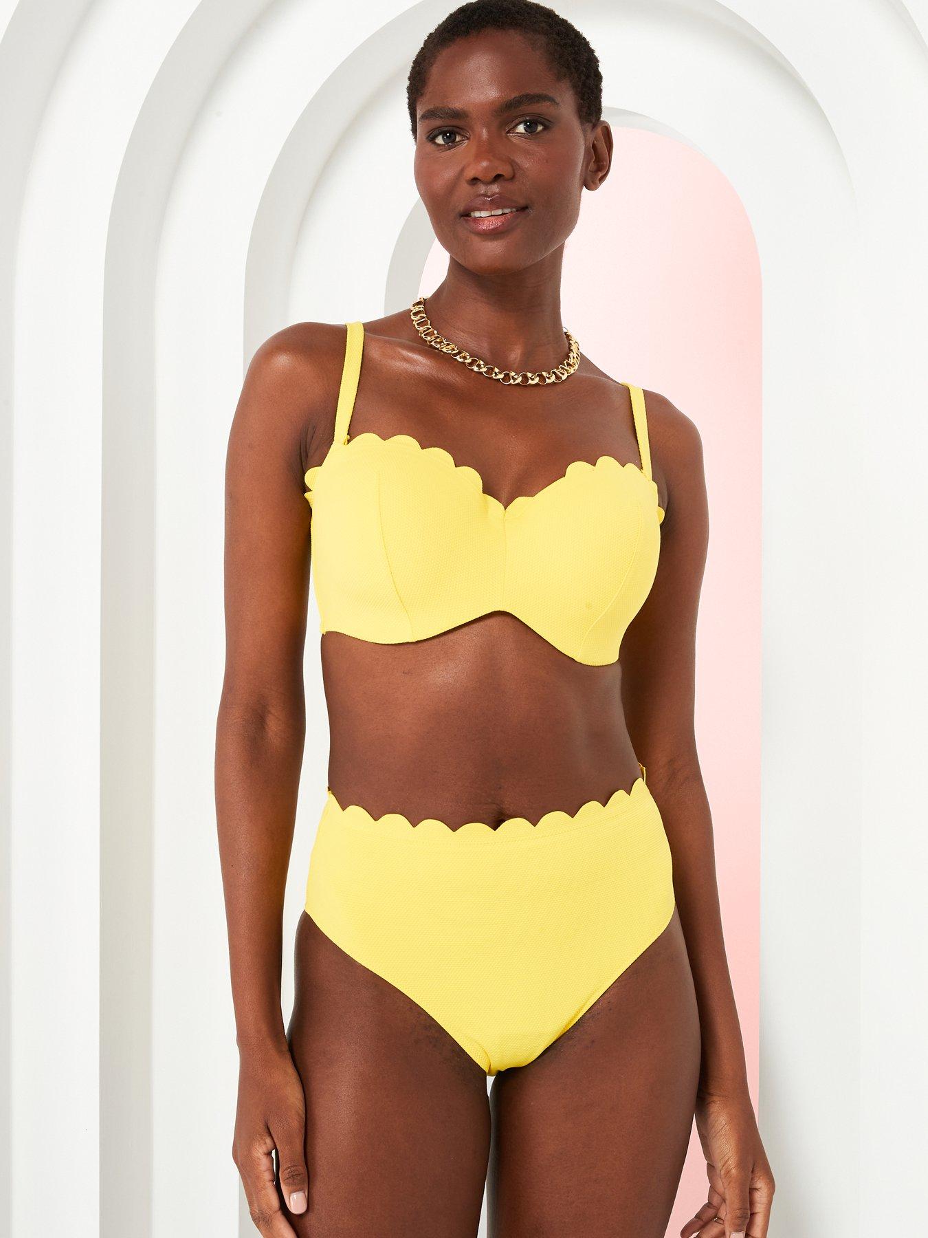 Yellow high rise bikini sales