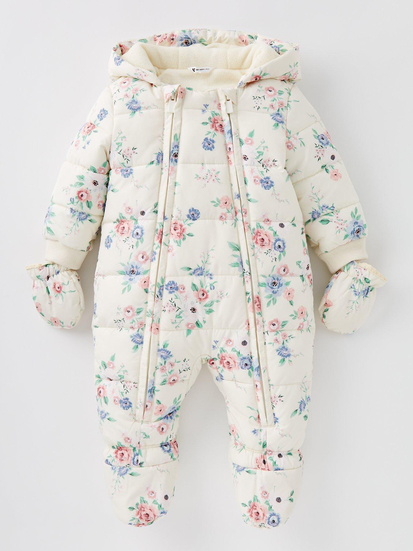 Baby Girl Floral Snowsuit