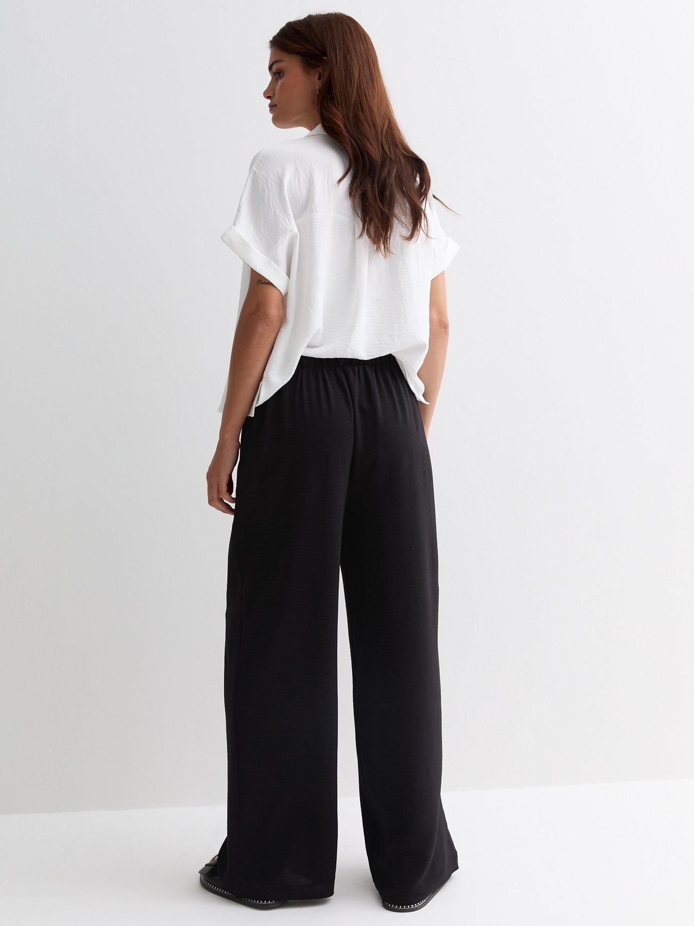 New Look Black Wide Leg Trousers | Very.co.uk