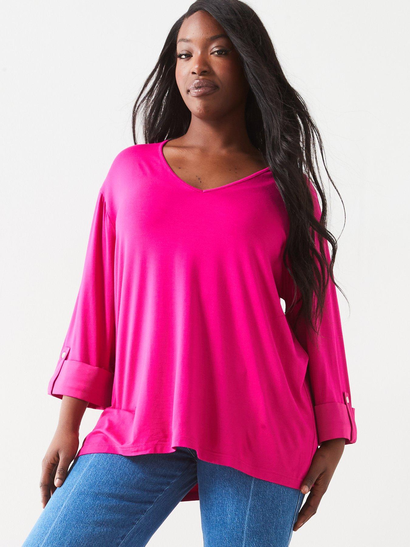 Bright pink shirt womens best sale