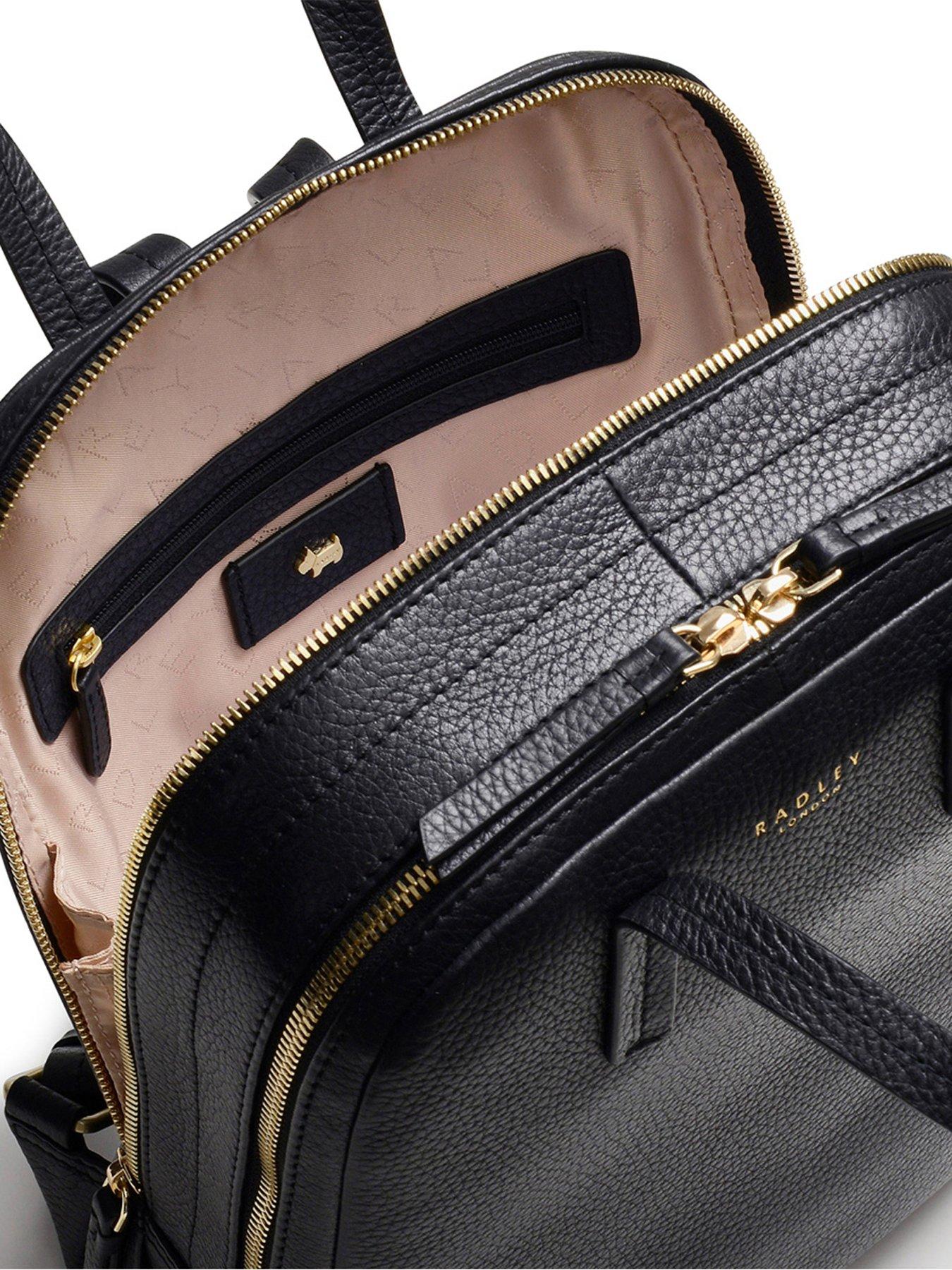 Ziptop Radley Merchant Hall Backpack Black Leather Backpacks 