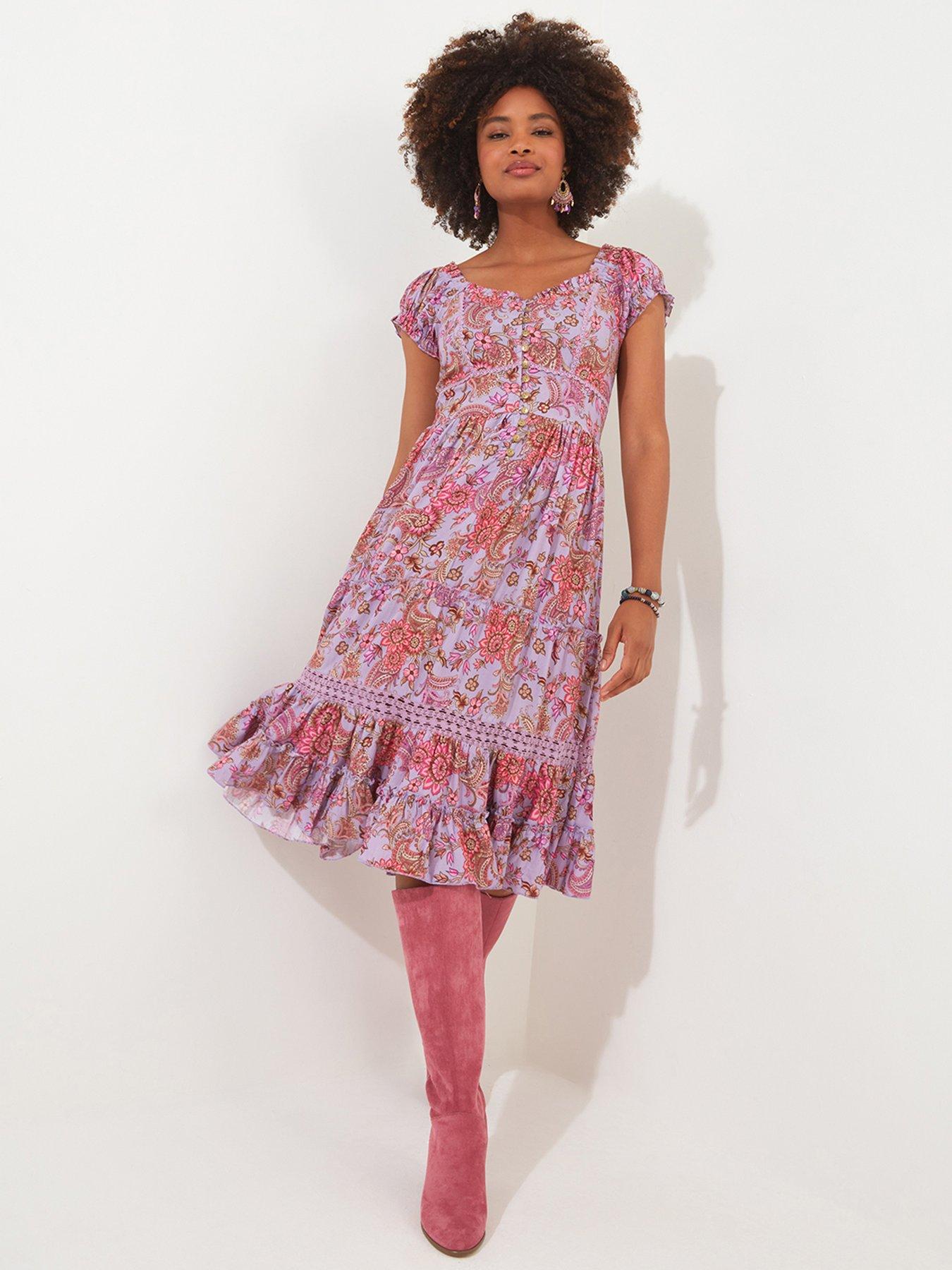 Boho Girl Floral and Stripe Print Splits Leggings - 5/6 – The Little  Clothing Company