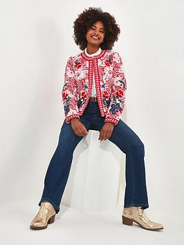 joe browns fleur boutique quilted jacket - red