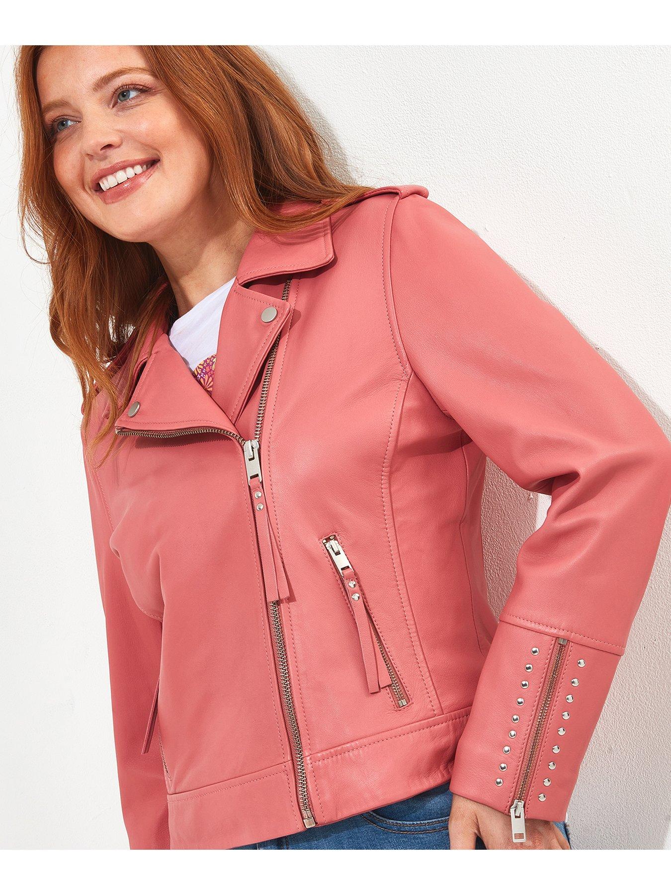 Joe Browns Rosalie Leather Jacket Pink very