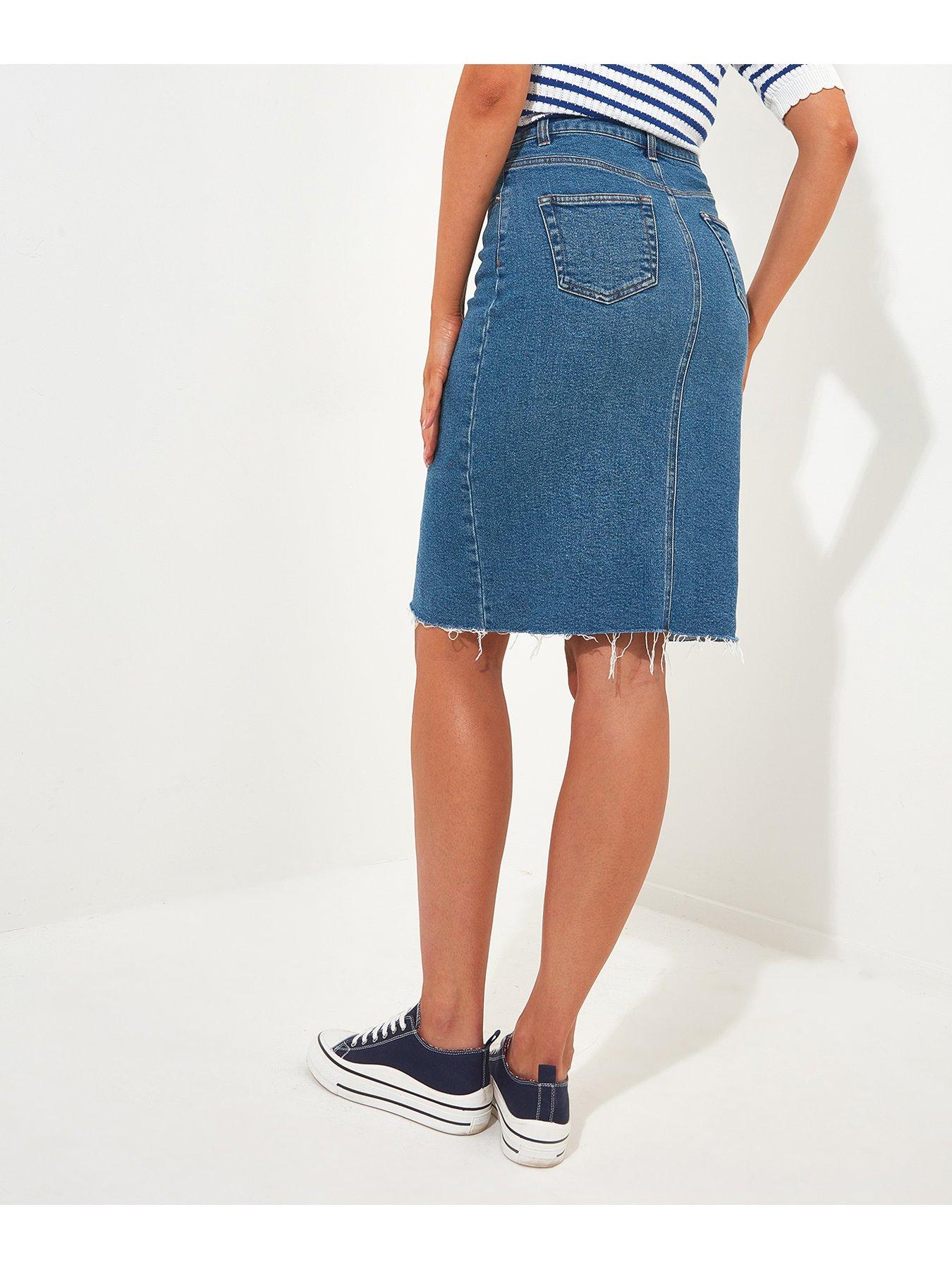 Joe Browns Zip Front Denim Skirt - Blue | Very.co.uk