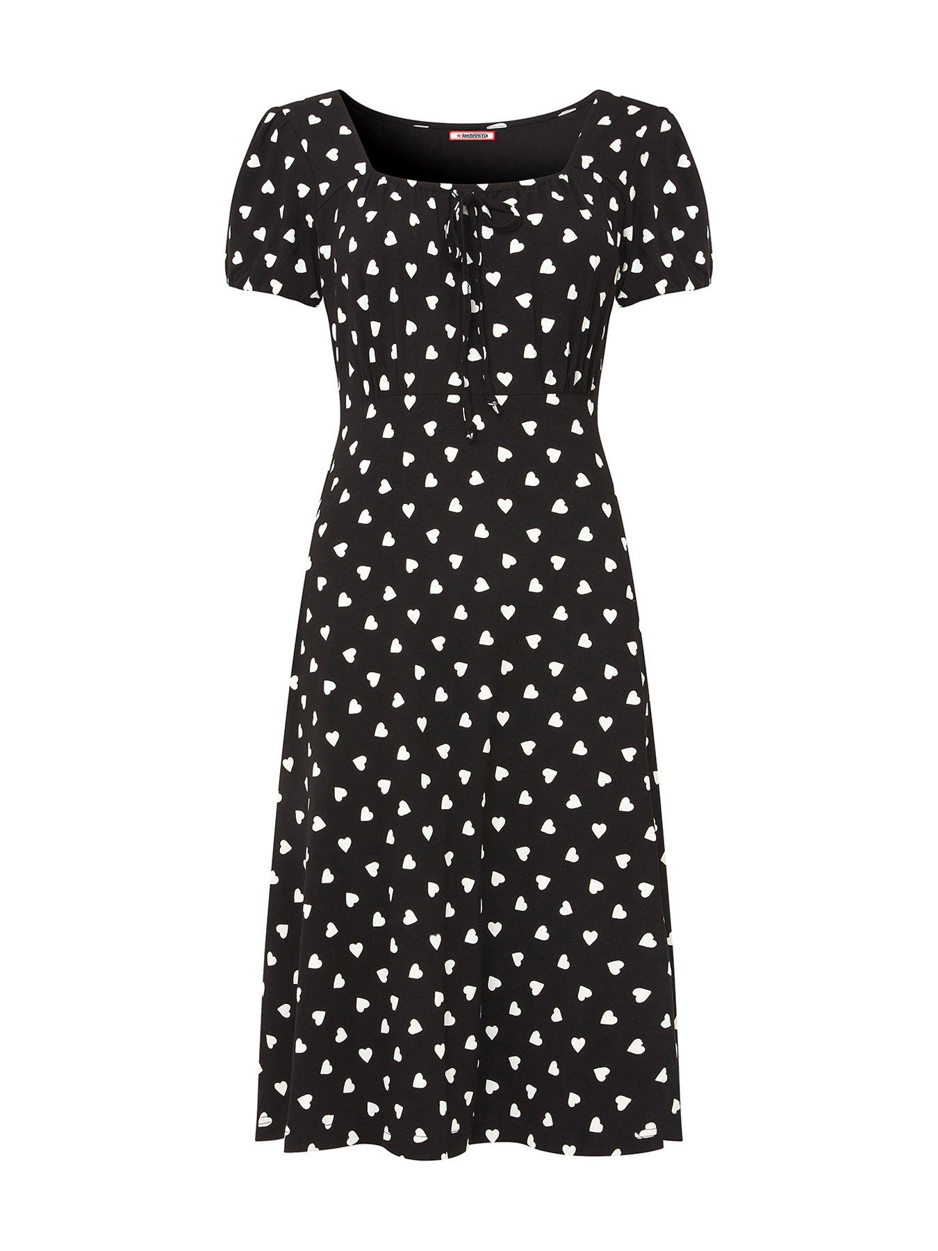 Joe Browns Heart Print Mini Dress - Black | Very.co.uk