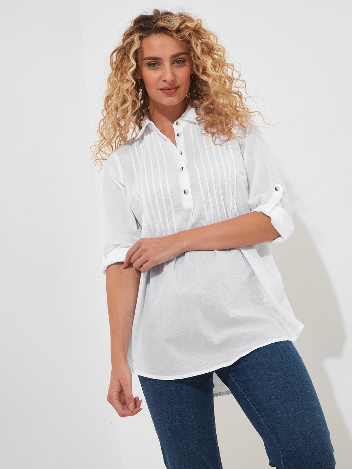 Image 1 of 5 of Joe Browns Longline Long Sleeve Blouse - White