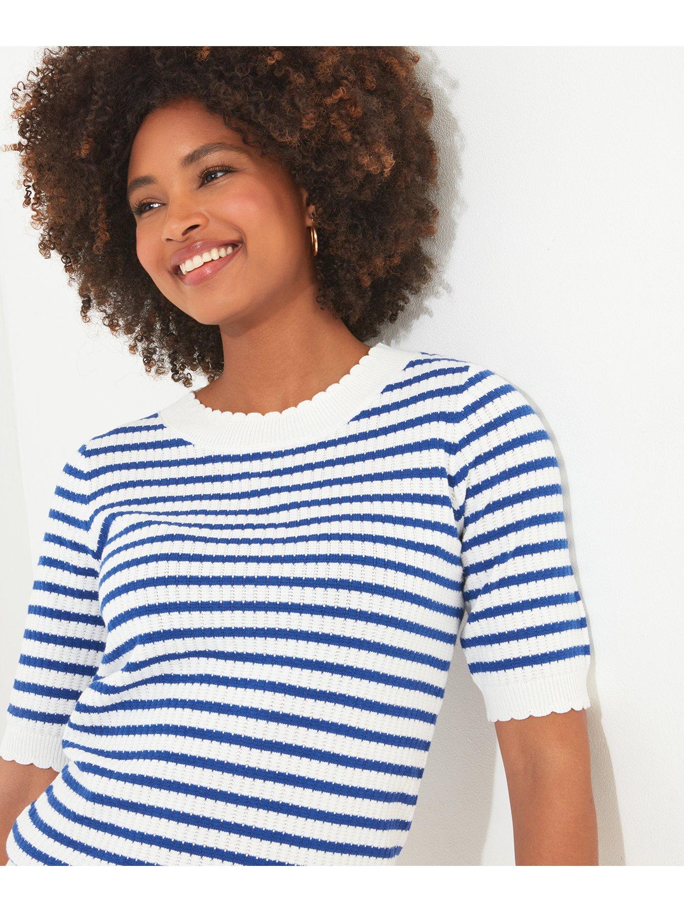 Joe Browns Striped Knitted Top - Blue | Very.co.uk