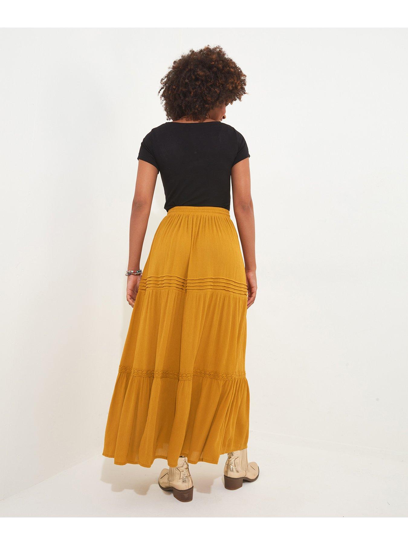 Joe Browns Tiered Maxi Skirt Yellow very