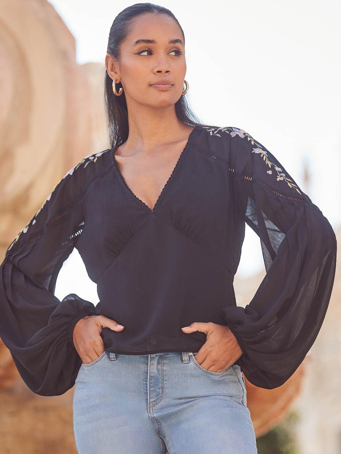 Sheer longline blouse online