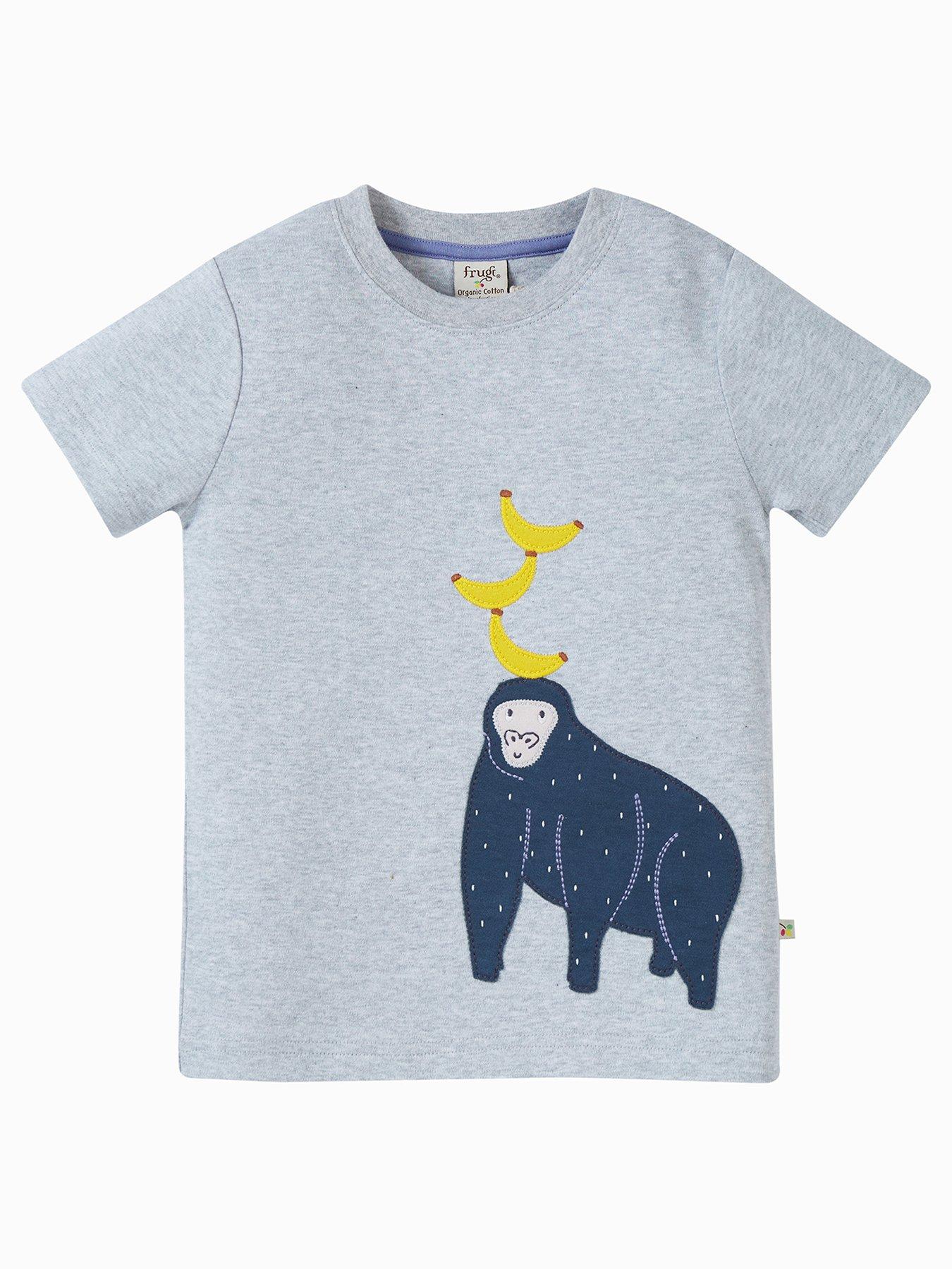 Frugi Frugi Boys Carsen Gorilla Applique T-shirt | very.co.uk