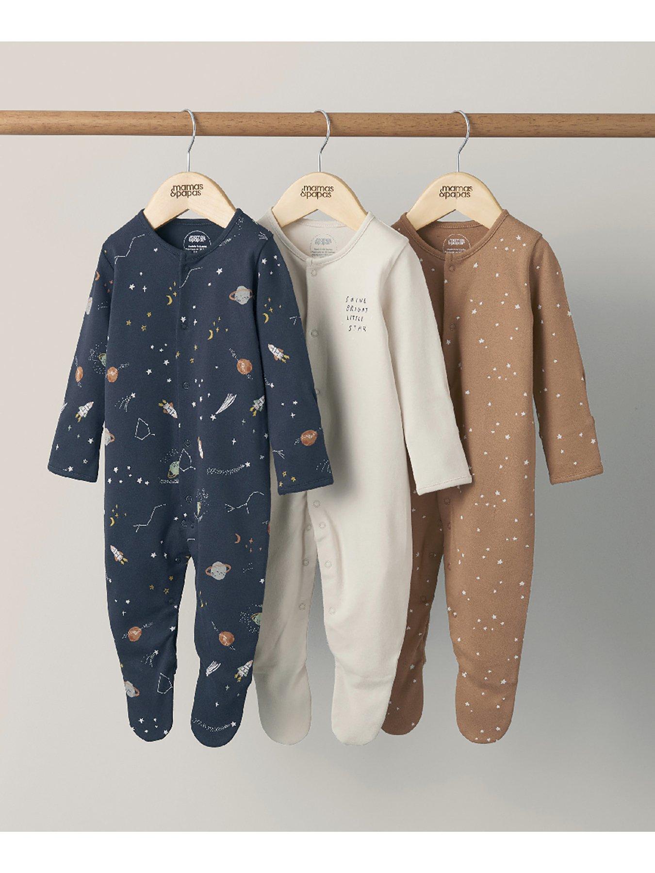 Mamas Papas Baby Boys Pack Beyond The Stars Sleepsuits Multi