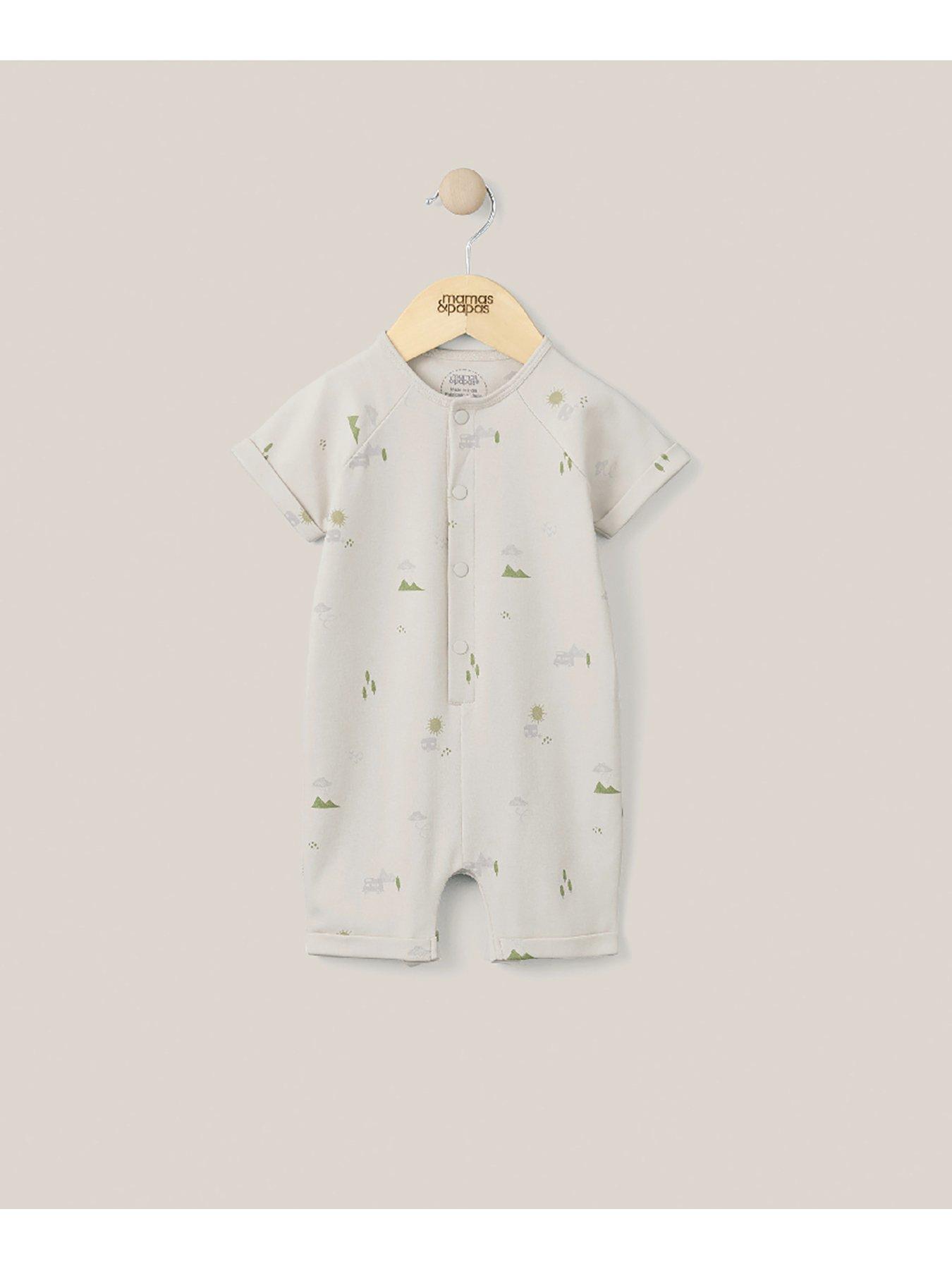 Mamas & Papas Baby Boys Adventure Shortie Romper Cream Very.co.uk