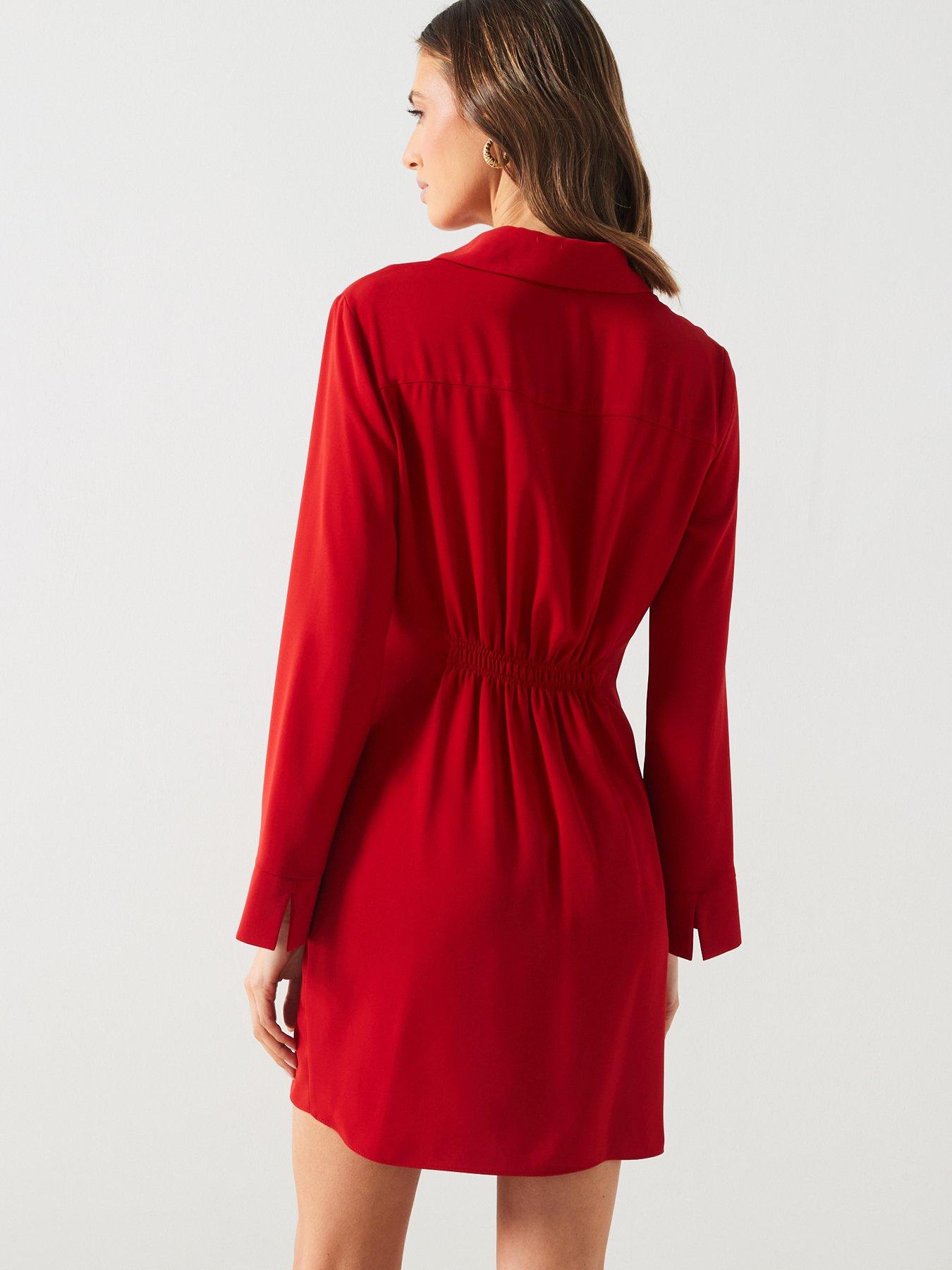 Mango Draped Wrap Mini Dress - Red | Very