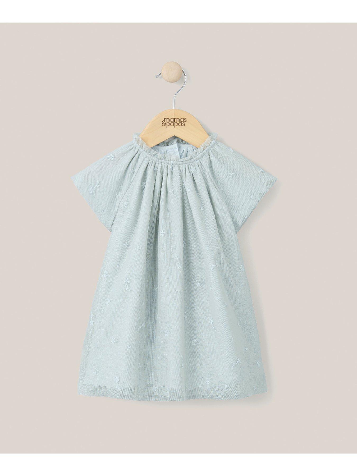 Mamas Papas Baby Girls Embroidered Detail Dress Green Very