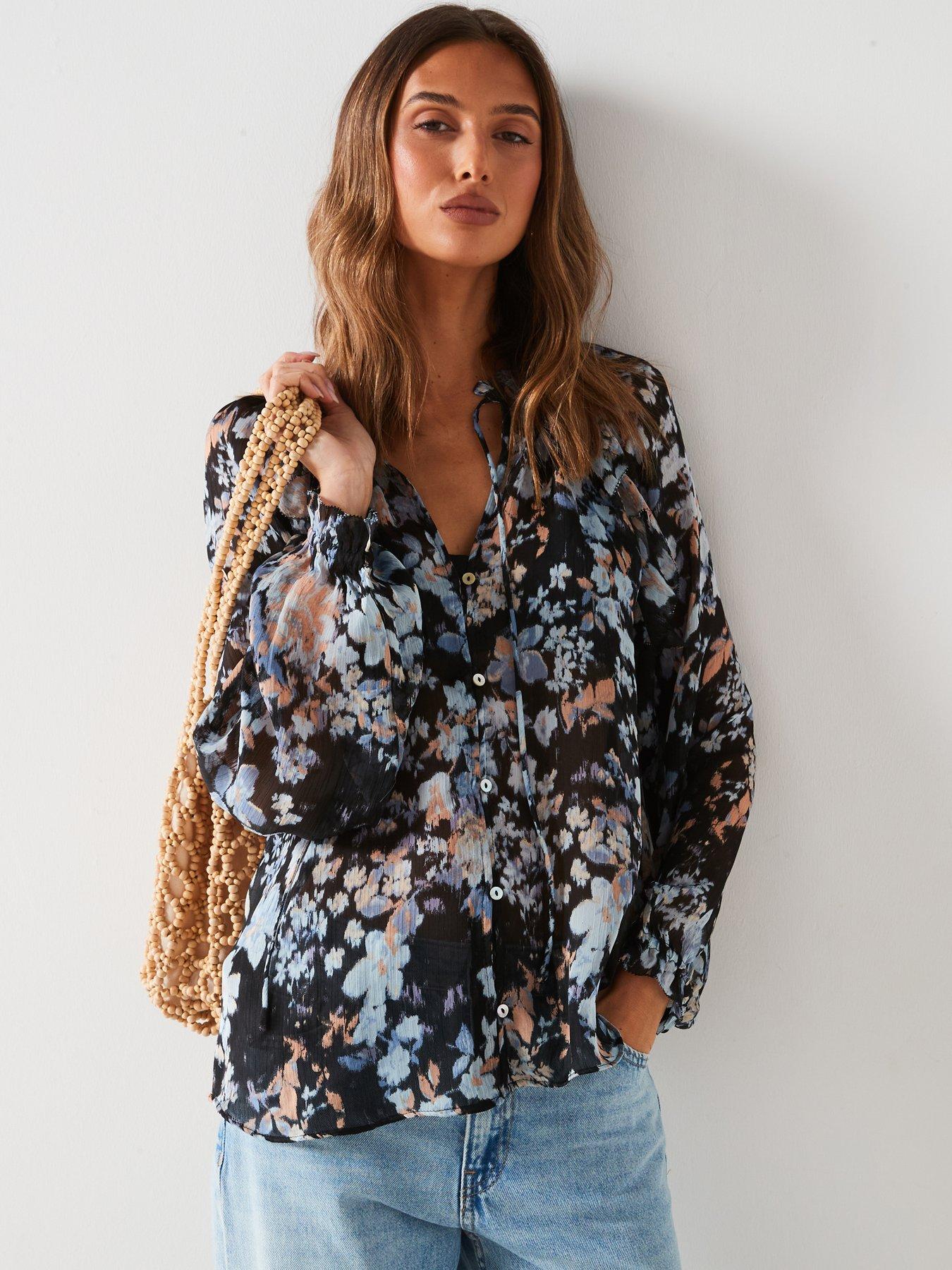 Flowy floral shirt best sale