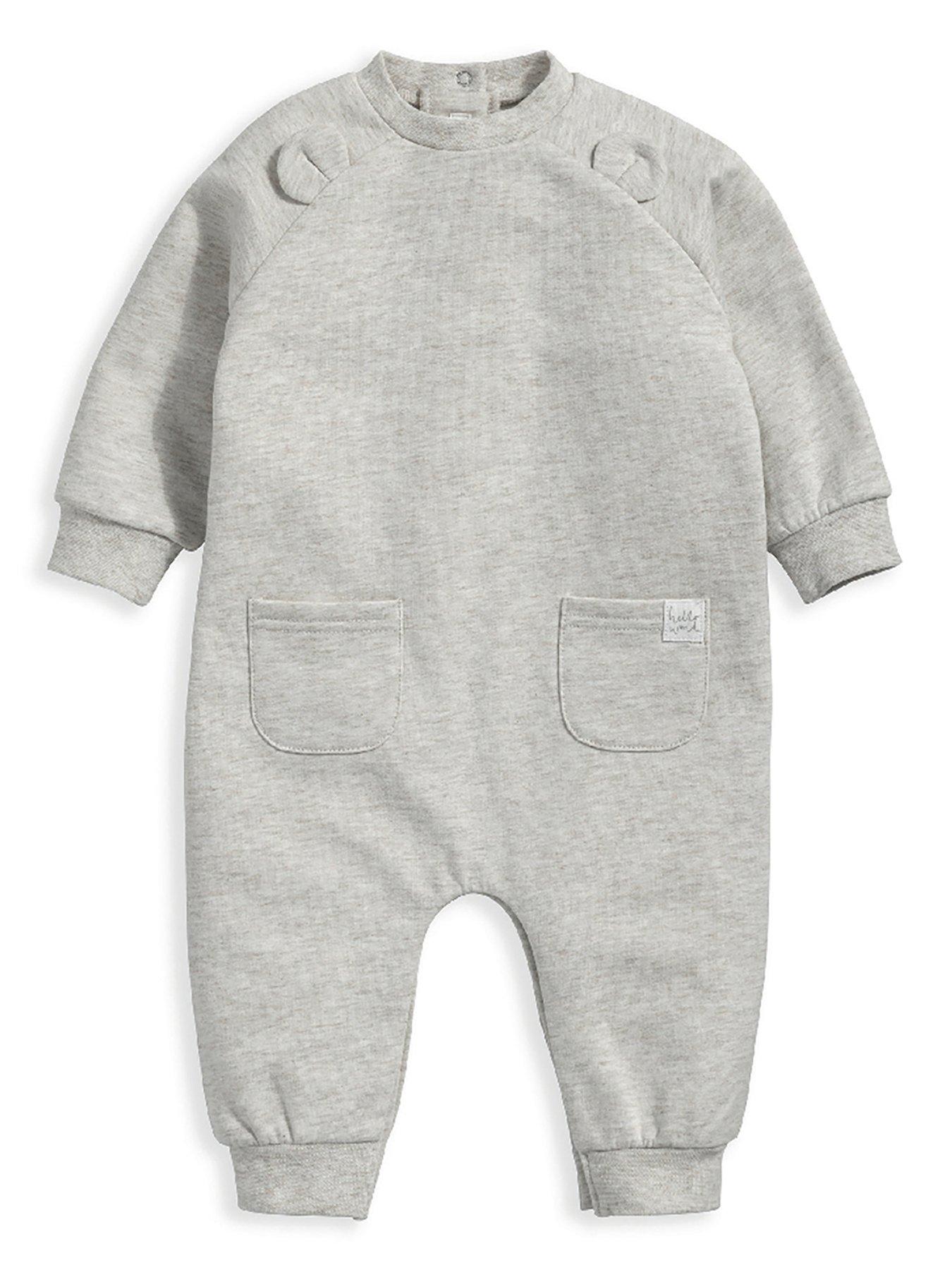 Mamas & Papas Baby Unisex Slouchy Bear Ear Romper Sand very.co.uk