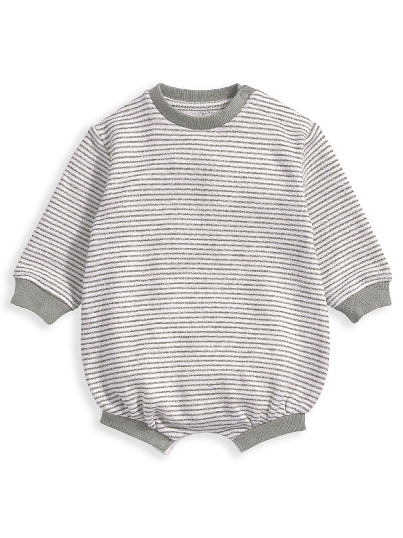 Mamas & Papas Baby Unisex Stripe Shortie Romper Brown Very.co.uk