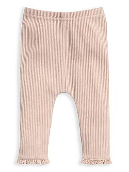 mamas & papas baby girls rib leggings - pink