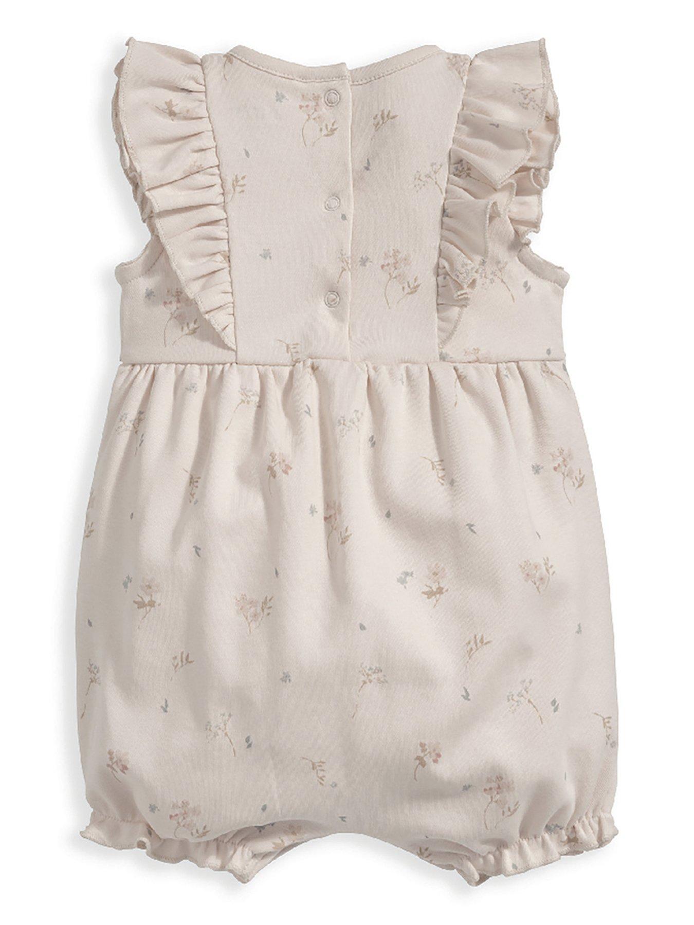 Image 2 of 3 of Mamas & Papas Baby Girls Floral Frill Jersey Shortie Romper - Multi