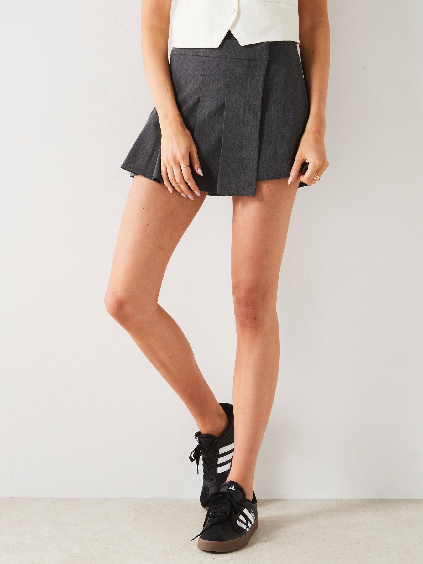 Mango Grey Pleated Skort | Very.co.uk