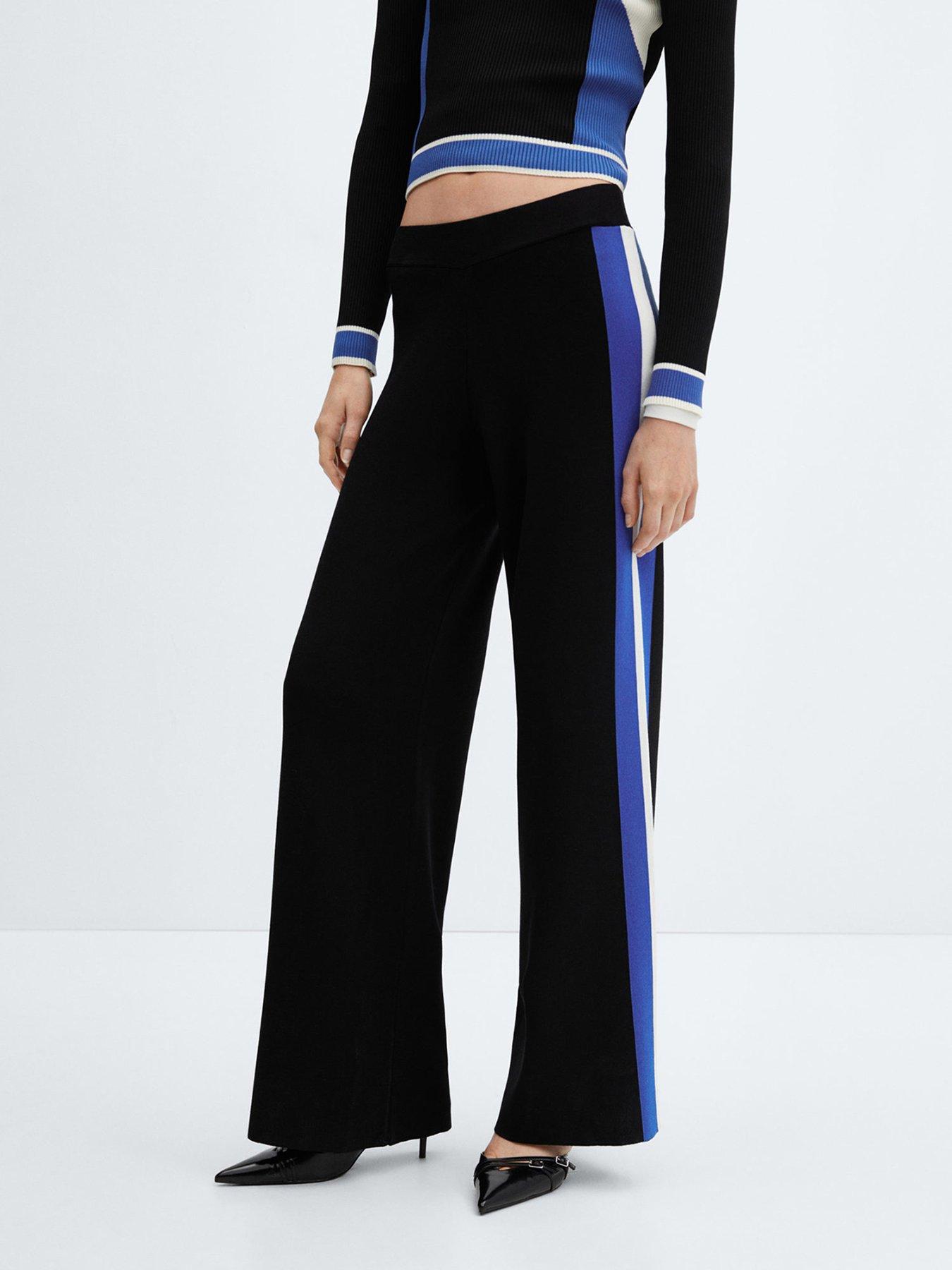 undefined Straight Knitted Trousers - Black