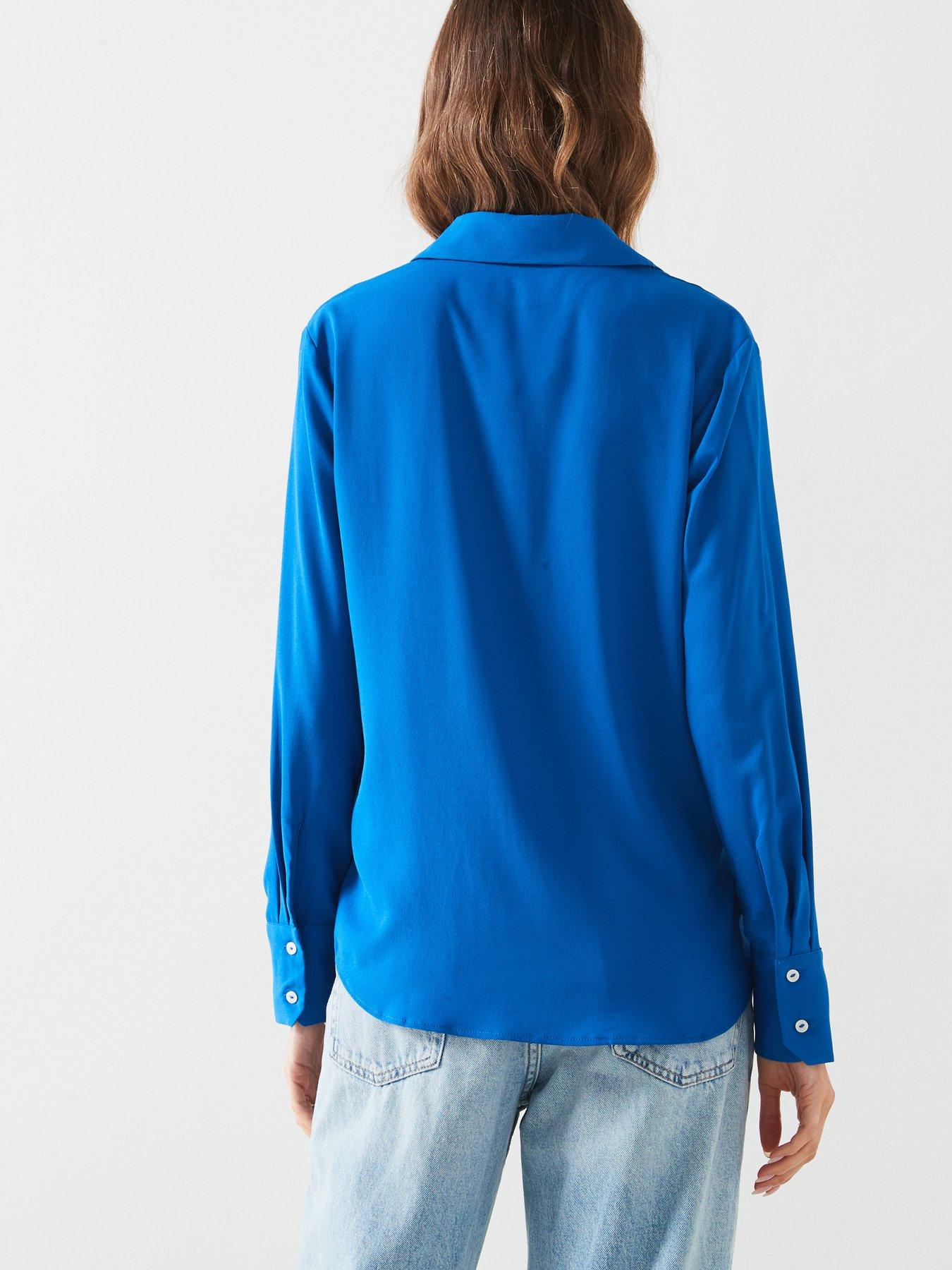 Mango Regular Flowy Shirt - Blue | Very.co.uk