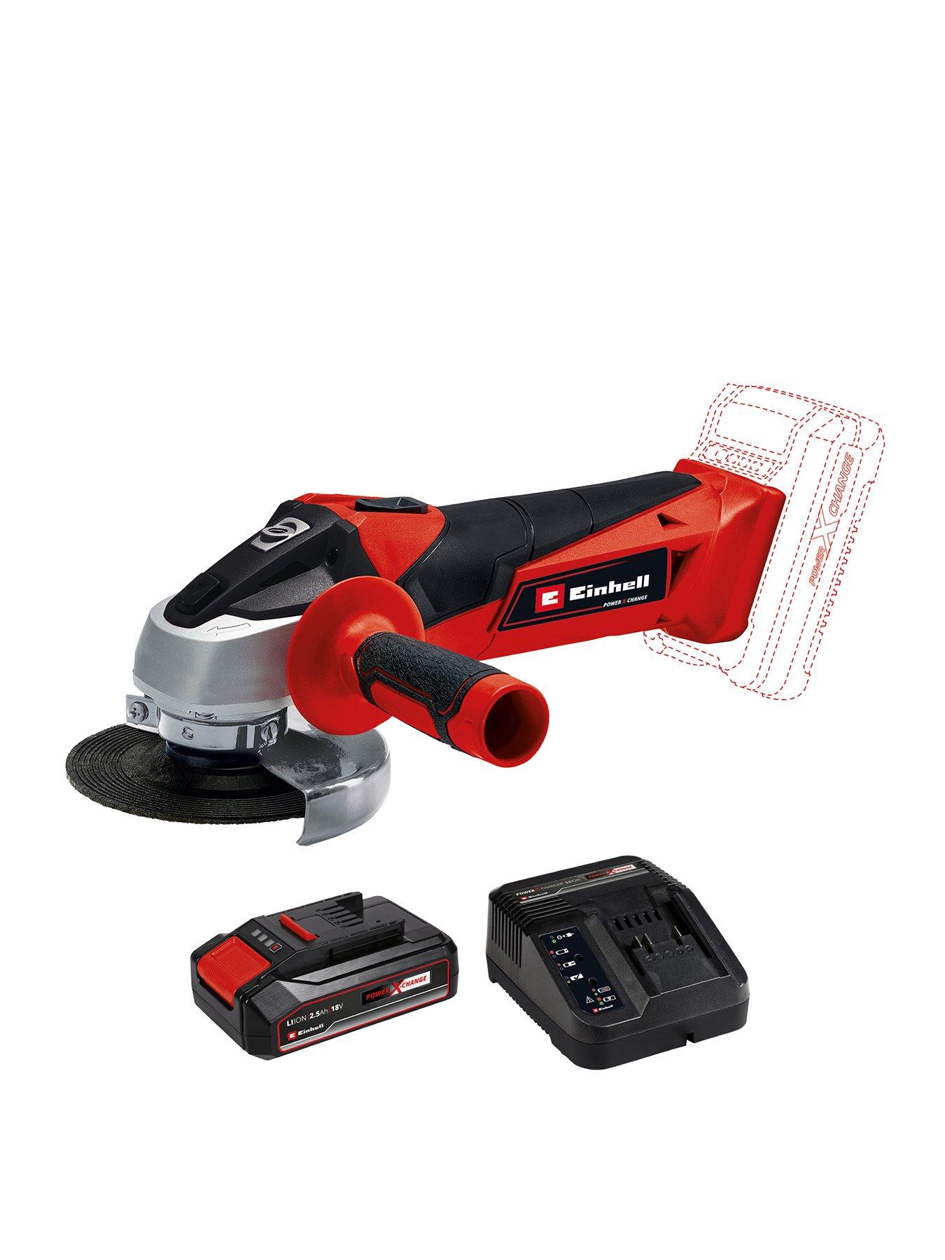 Product photograph of Einhell Pxc 115mm Cordless Angle Grinder With Battery - Tc-ag 18 115 Li - Solo from very.co.uk