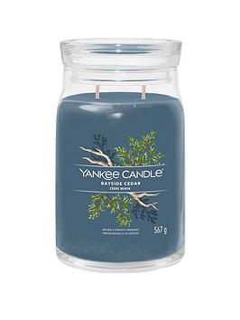 Product photograph of Yankee Candle Signature Large Jar Candle Ndash Bayside Cedar from very.co.uk