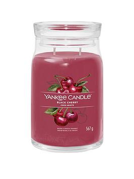 Product photograph of Yankee Candle Signature Large Jar Candle Ndash Black Cherry from very.co.uk