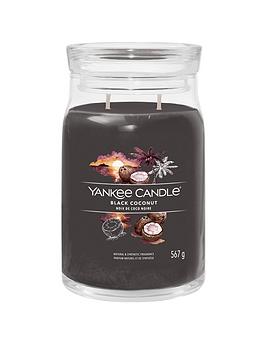 Product photograph of Yankee Candle Signature Large Jar Candle Ndash Black Coconut from very.co.uk