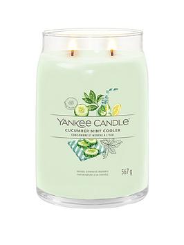 Product photograph of Yankee Candle Signature Large Jar Candle Ndash Cucumber Mint Cooler from very.co.uk