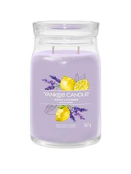 Product photograph of Yankee Candle Signature Large Jar Candle Ndash Lemon Lavender from very.co.uk