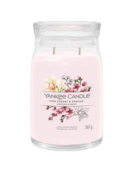 Product photograph of Yankee Candle Signature Large Jar Candle Ndash Pink Cherry And Vanilla from very.co.uk