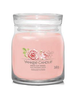 Product photograph of Yankee Candle Signature Medium Jar Candle Ndash Fresh Cut Roses from very.co.uk