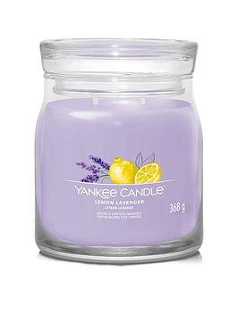 Product photograph of Yankee Candle Signature Medium Jar Candle Ndash Lemon Lavender from very.co.uk