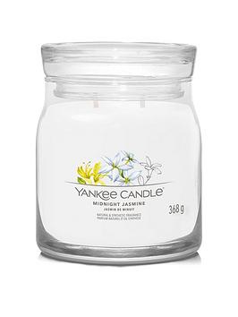 Product photograph of Yankee Candle Signature Medium Jar Candle Ndash Midnight Jasmine from very.co.uk