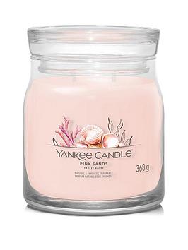 Product photograph of Yankee Candle Signature Medium Jar Candle Ndash Pink Sands from very.co.uk