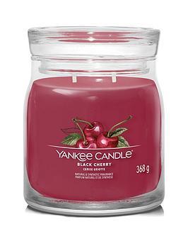 Product photograph of Yankee Candle Signature Medium Jar Candle Ndash Black Cherry from very.co.uk