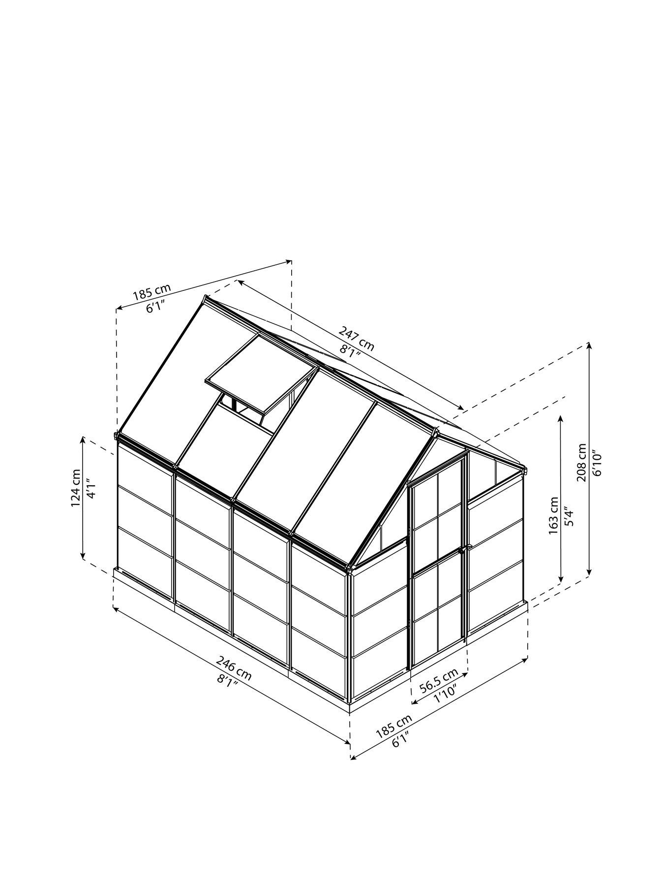 Image 6 of 6 of Palram Hybrid 6x8- Silver