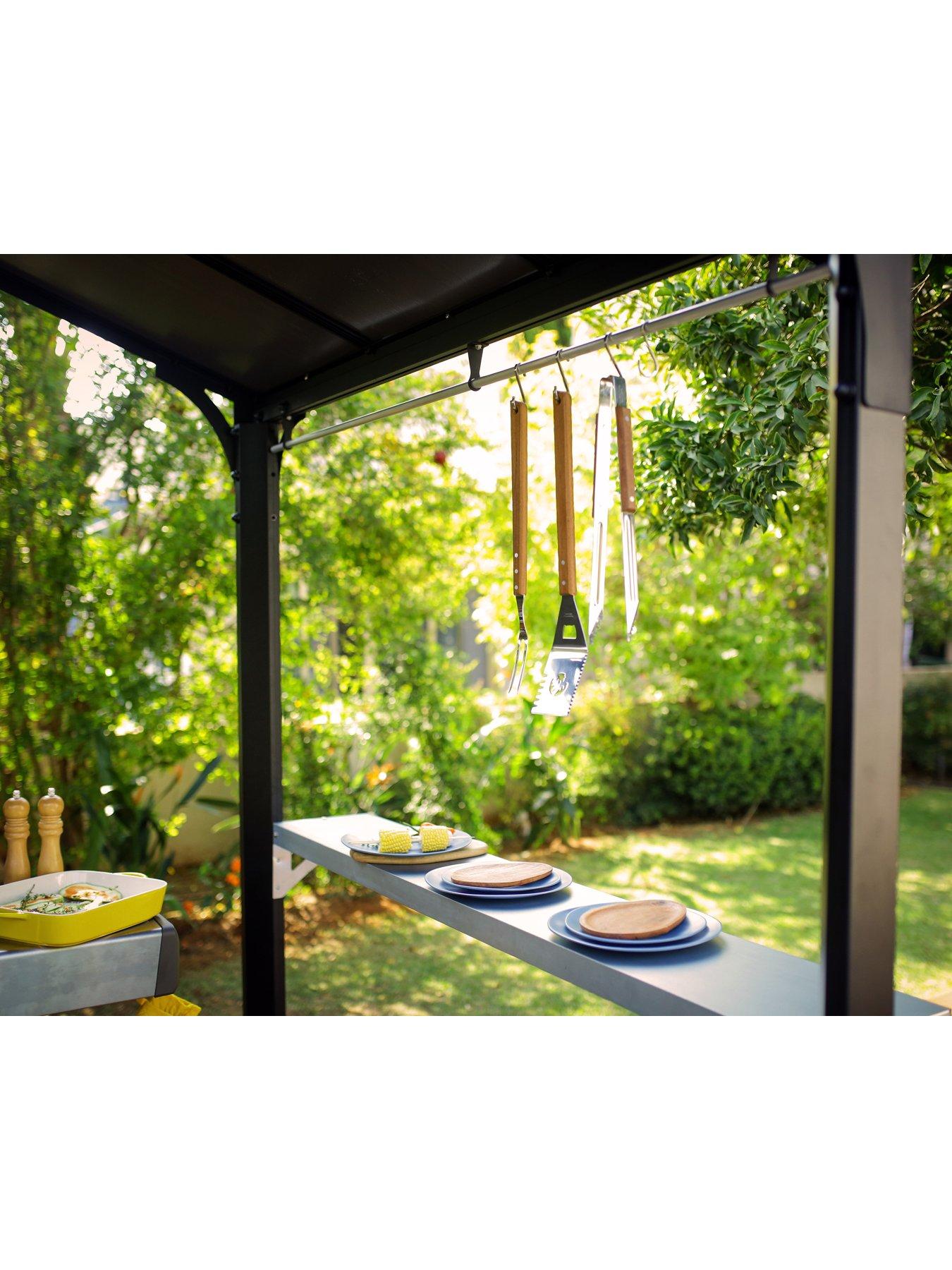Image 3 of 6 of Palram BBQ Gazebo Garden Austin 2400 - Black