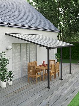 Product photograph of Palram Olympia Patio Cover 3x4 25 Grey Clear from very.co.uk
